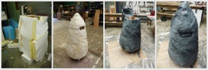 Etapes de construction d'un menhir